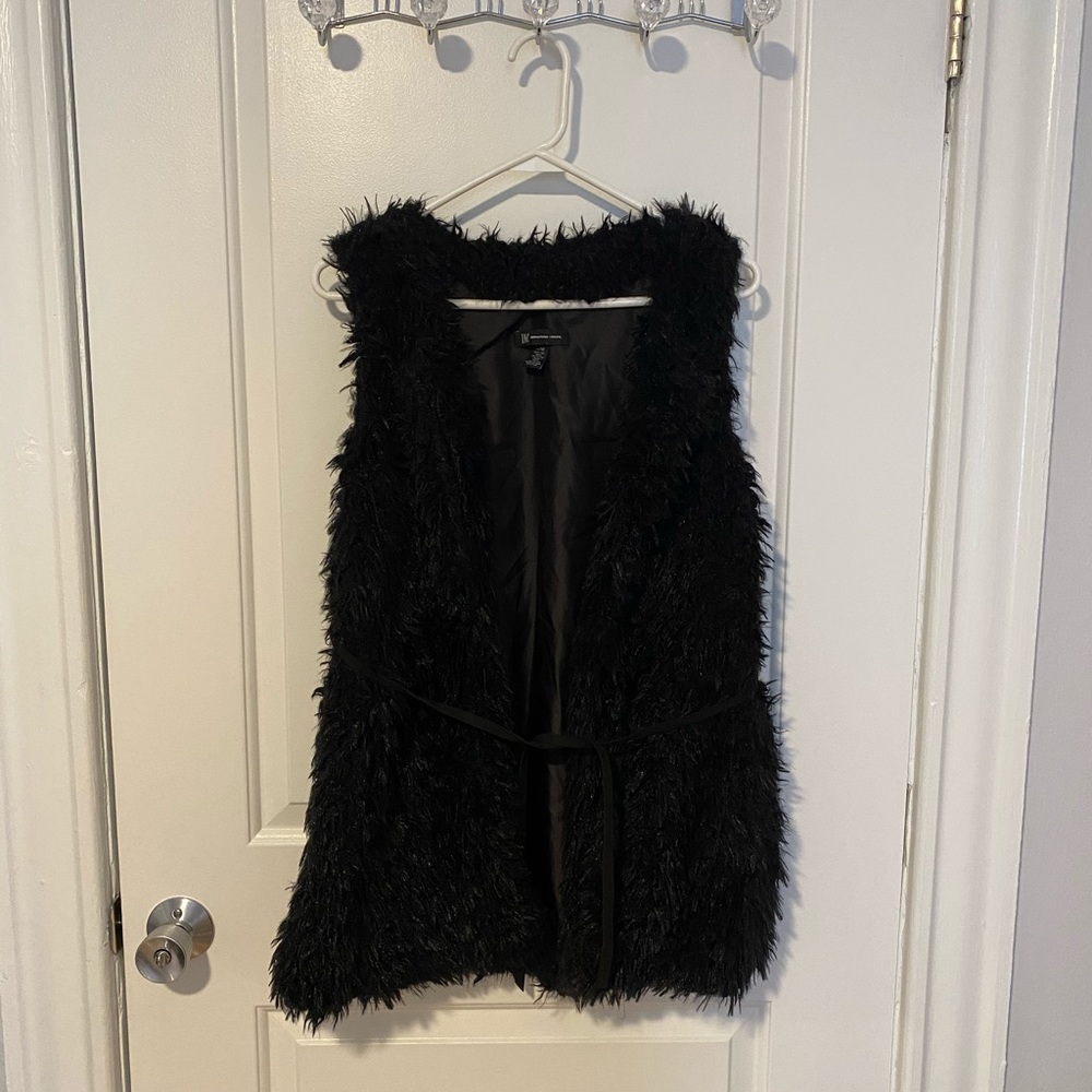 Black fur vest